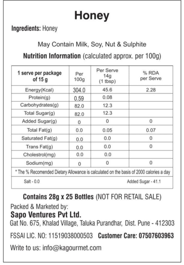KA Gourmet Honey 28gm x 25 - MINI